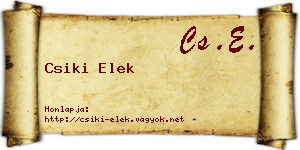 Csiki Elek névjegykártya